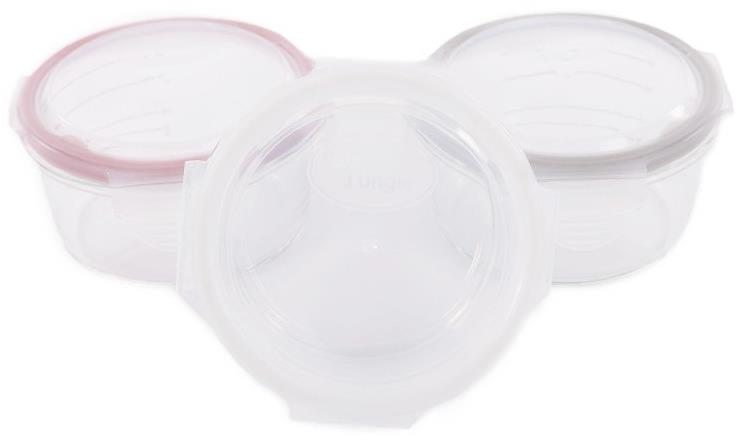 Bo Jungle Skleněné misky s víčky B-Glass Bowls 280 ml White/Grey/Pink
