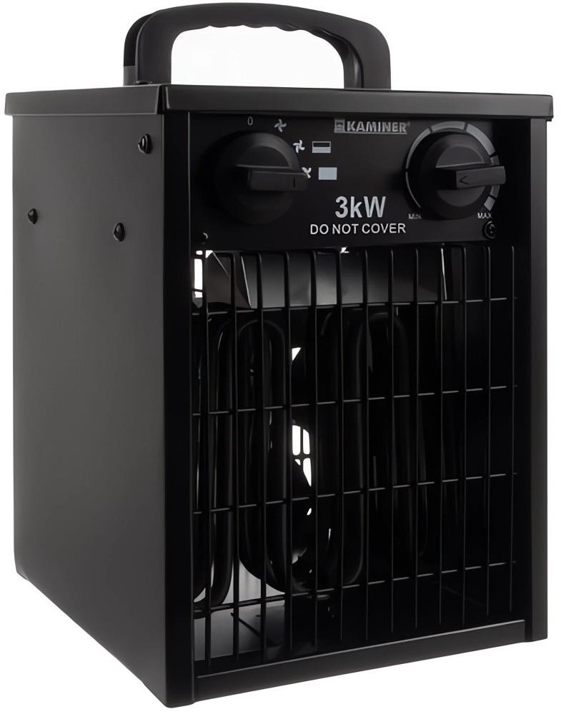 Kaminer 24361 Elektrický topný ventilátor 3000 W, 514m3/h, IPX4, černý