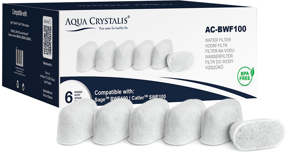 Aqua Crystalis AC-BWF100 Náhradní filtry pro kávovary SAGE / Catler SWF100 6 ks