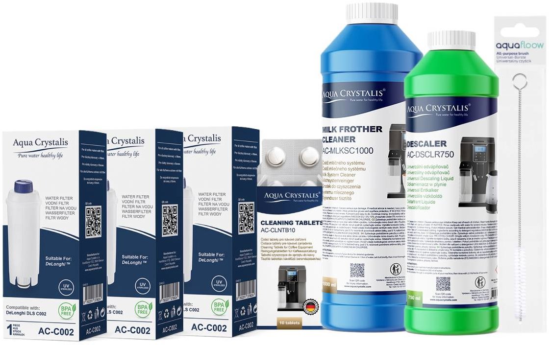 Aqua Crystalis Sada pro údržbu a čištění kávovarů značky DELONGHI