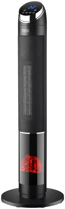 Teesa TSA9017 Sloupový elektrický ohřívač s efektem plamene, 2000 W, dálkový ovládač