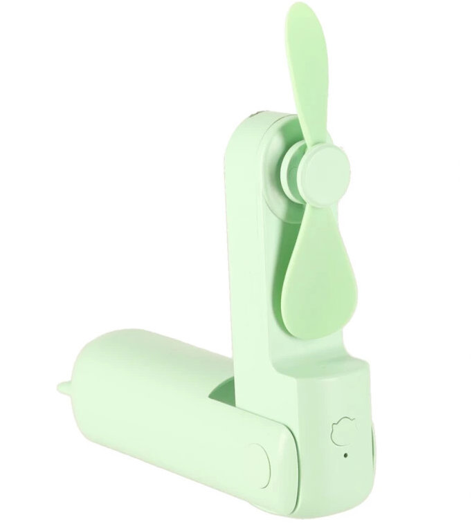 KIK KX3075 Ventilátor skládací, USB, 1200 mAh, USB-C, zelený