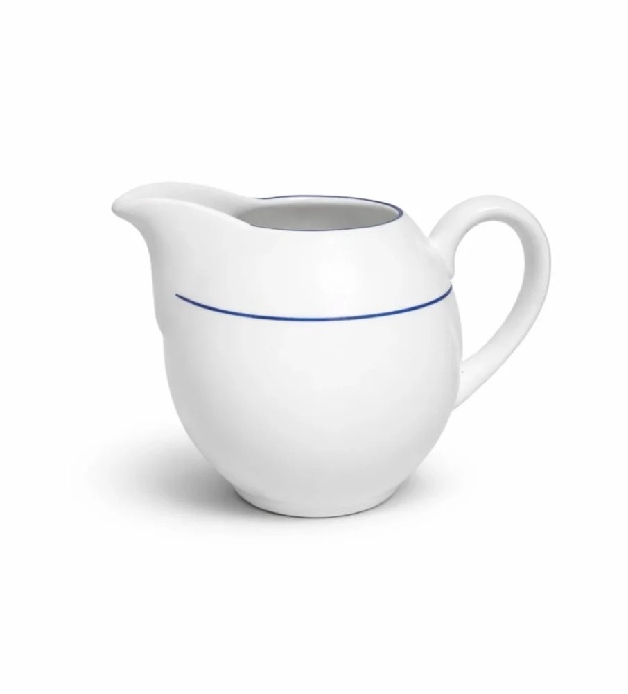 Menetia Nádoba na mléko a smetanu, karlovarský porcelán, modrý pruh 200 ml