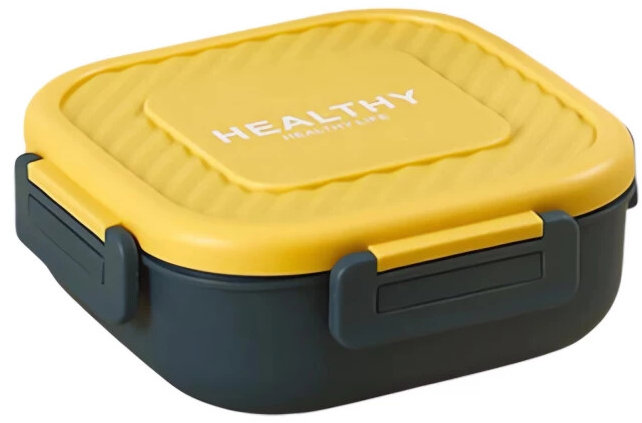 Verk 07327 Svačinový box s přihrádkami a příborem 1300 ml, zeleno-žlutý