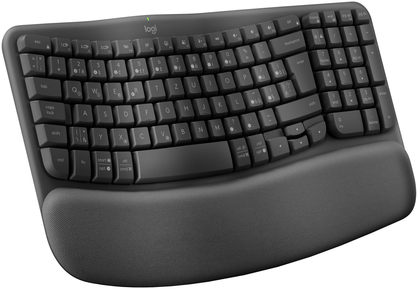 Logitech Wave Keys Wireless Ergonomic Keyboard v grafitové barvě