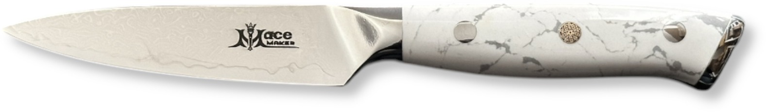 MaceMaker WHITE STONE PARING SanMai Damaškový Kuchyňský nůž