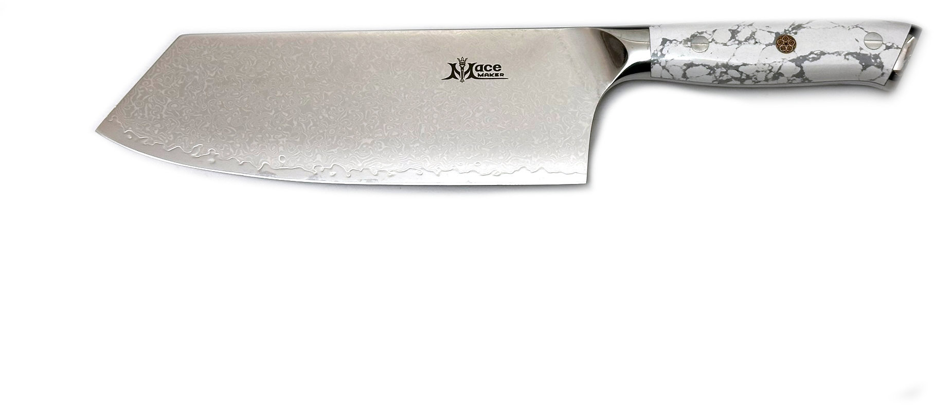 MaceMaker WHITE STONE CLEAVER SanMai Damaškový Kuchyňský nůž