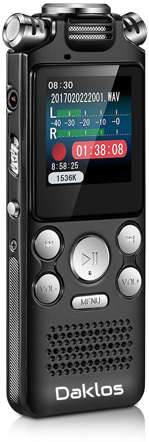 DAKLOS Profesionální diktafon TOTEM 128 GB, hlasový záznamník, nahrávání hlasu