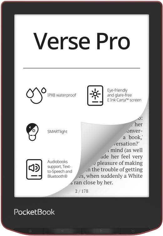 PocketBook 634 Verse Pro Passion Red, červený