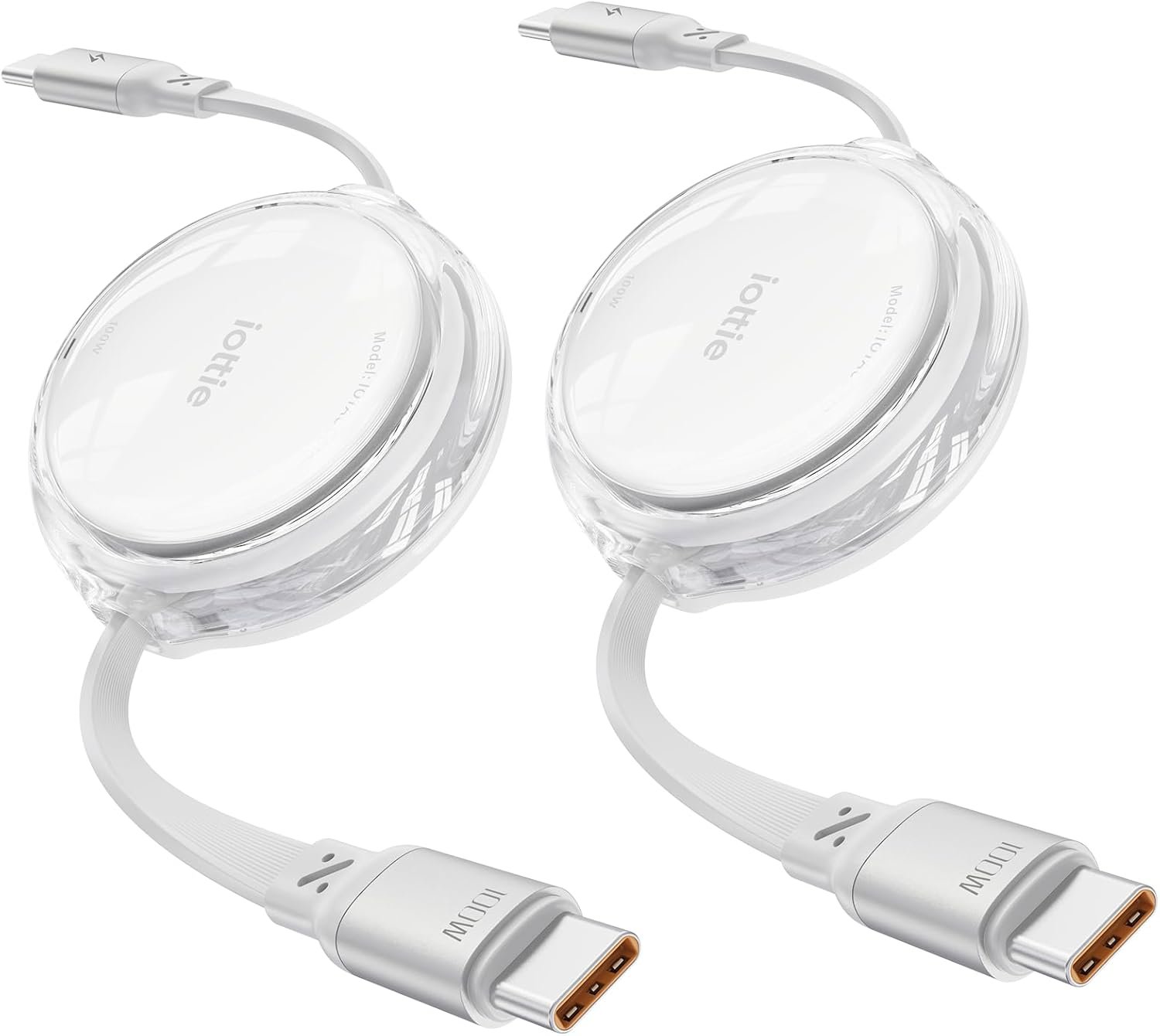 iOttie 100W Retractable USB-C Cable 2 Pack White