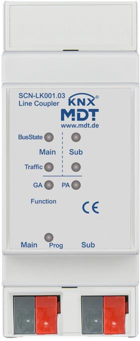 MDT Technologies Liniová spojka, 2M, rozšířené skupinové adresy a KNX Data Secure