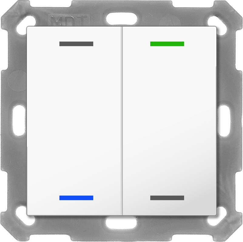 MDT Technologies KNX 2tlačítko 55x55 mm, RGBW LED, bílá