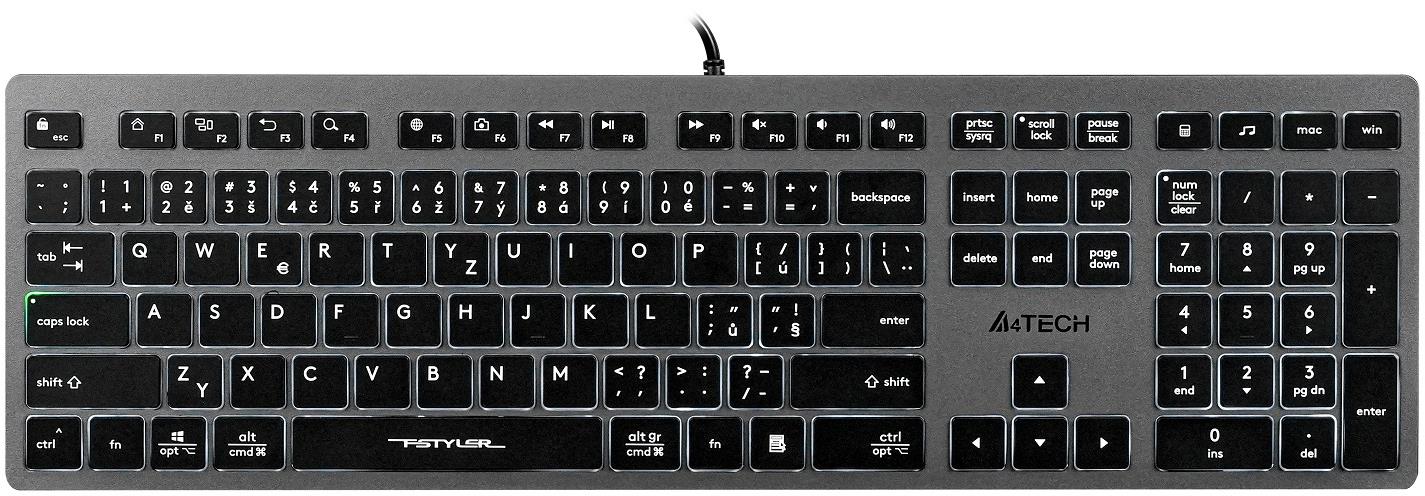 A4tech FX60 s bílým podsvícením USB šedá - CZ