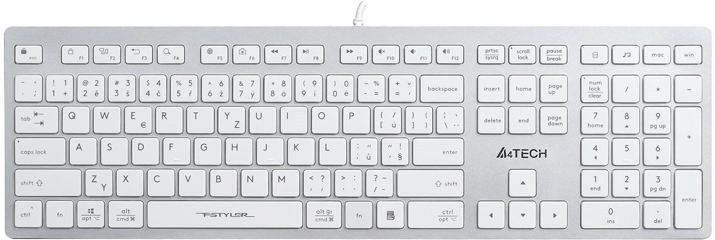 A4tech FX50, bílá, klávesnice pro náročné uživatele.
