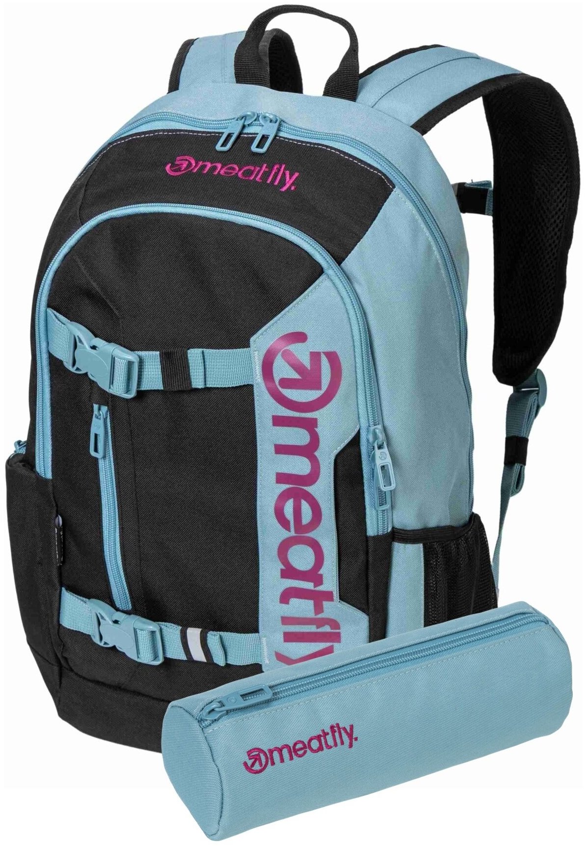 Batoh Meatfly Basejumper 22l v aqua a růžové barvě