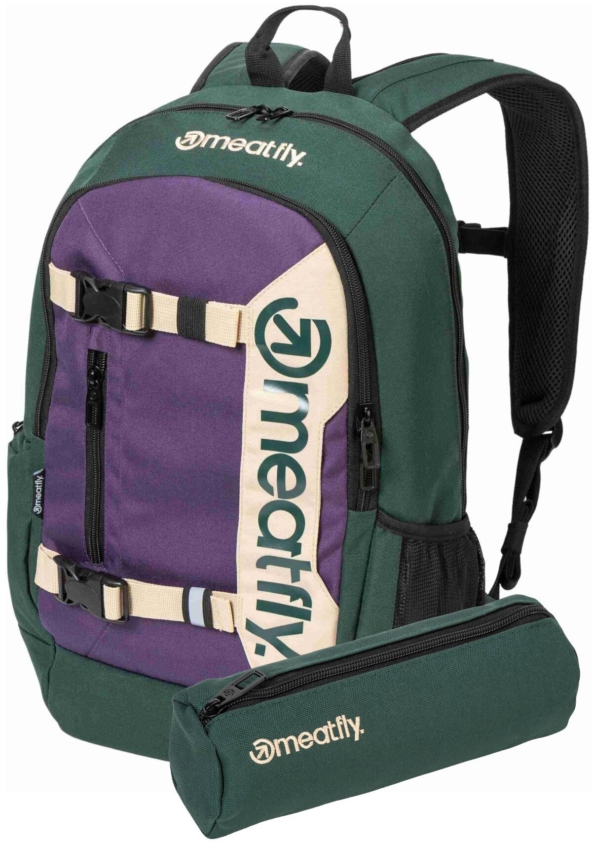 Školní batoh Meatfly Basejumper 22 l v designu Botanical/Purple