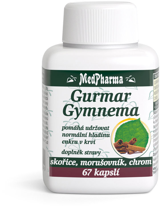 MedPharma Gurmar – Gymnema, skořice, morušovník, chrom 67 kapslí