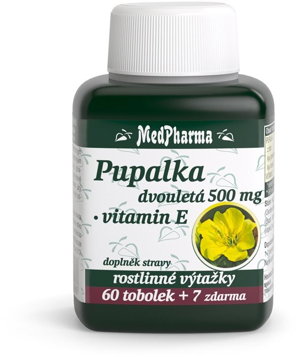 MedPharma Pupalka dvouletá 500 mg + Vitamin E - 67 tob.