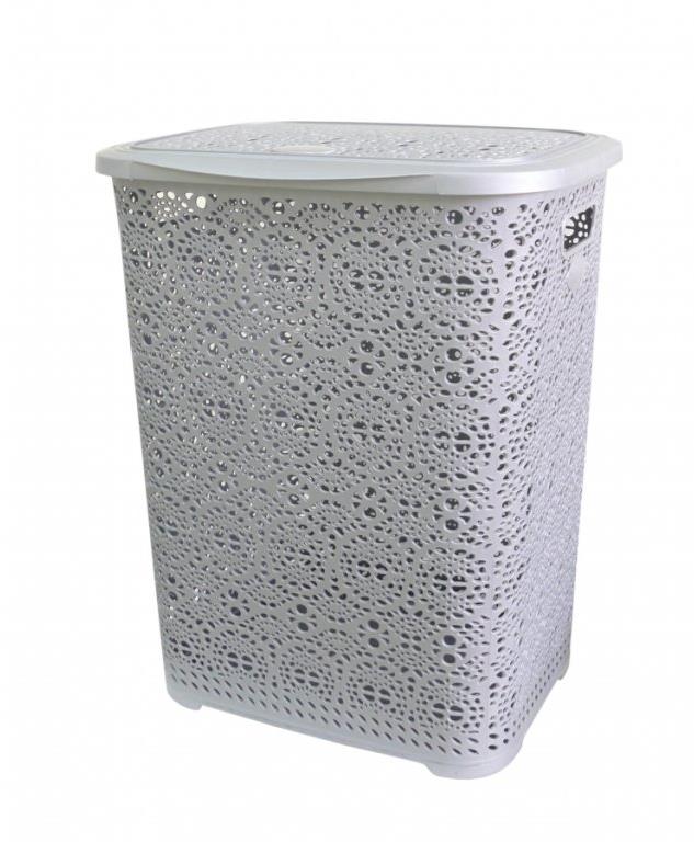 Mega Plast, Koš na prádlo MONAKO, 57 × 45 × 38 cm, šedý