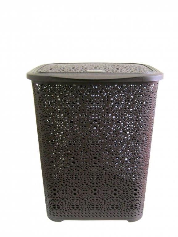 Mega Plast, Koš na prádlo MONAKO, 57 × 45 × 38 cm, wenge