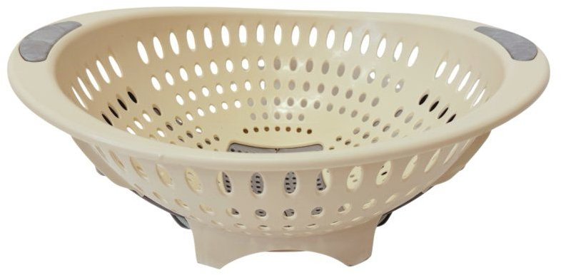 Mega plast Cedník Lux s otvorem, krémový, 32,5 × 29 × 14 cm