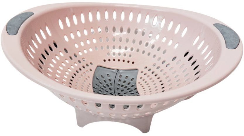 Mega plast Cedník Lux s otvorem, světle růžový, 32,5 × 29 × 14 cm