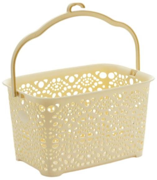 Mega Plast, Košík na kolíčky MONAKO, 13 × 23,5 × 15,5 cm, krémový