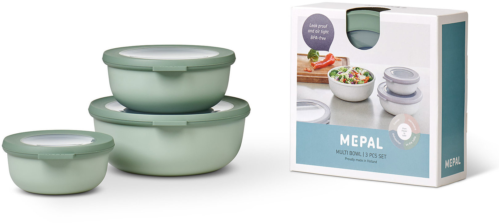 Mepal Set 3 ks misek Cirqula Nordic Sage 0,35 l + 0,75 l + 1,25 l