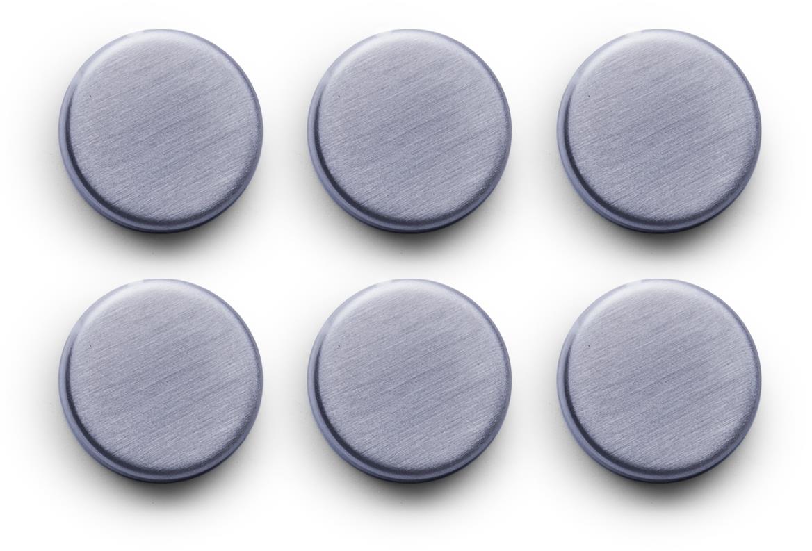 Magnetky kulaté šedé, průměr 2,7 cm, 6 ks