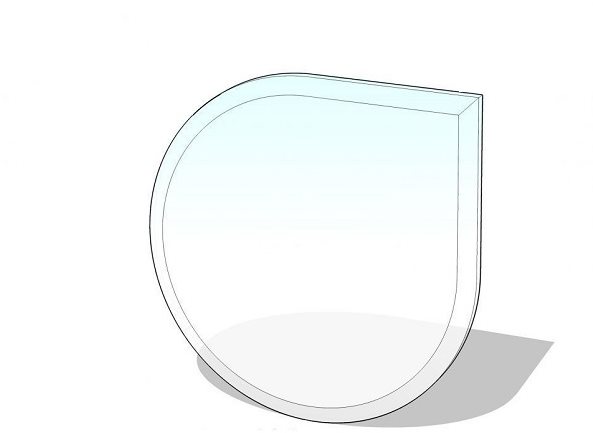 Lienbacher Sklo pod kamna slza s fazetou 110x110cm