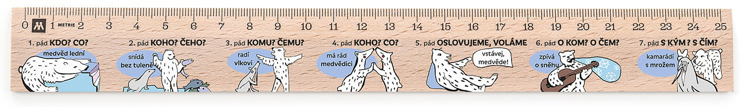 METRIE Didakt M07 dřevěné, mluvnické pády, 25 cm