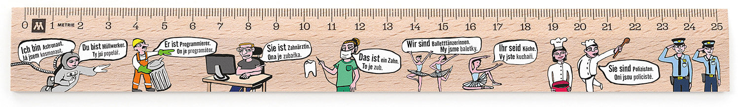METRIE Didakt M07 dřevěné, německá zájmena, 25 cm