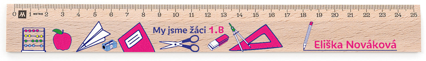 METRIE Didakt M07 dřevěné, žáci 1.B, 25 cm