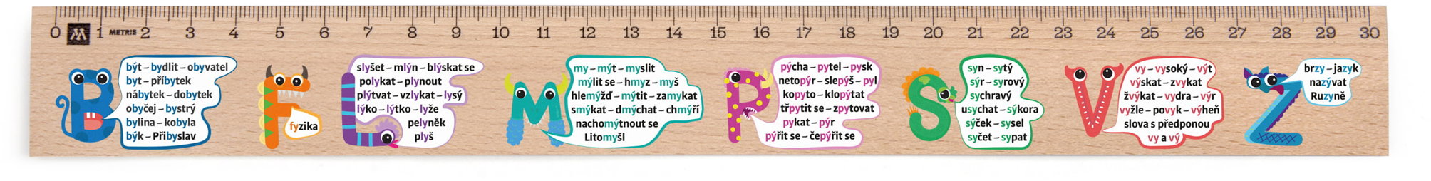 METRIE Didakt M09 dřevěné, vyjmenovaná slova 30 cm