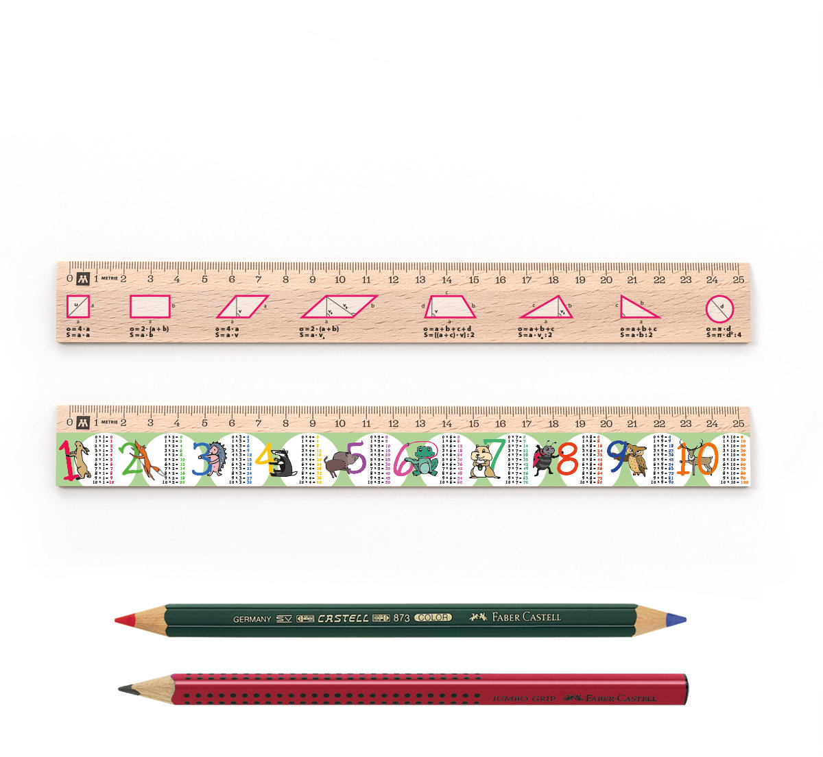 METRIE DSM05 4dílná školní sada pravítek a tužek Faber Castell