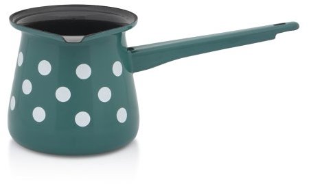 Metalac Zelený puntík, 11 cm, 0,7 l, 7 káv, černý vnitřek