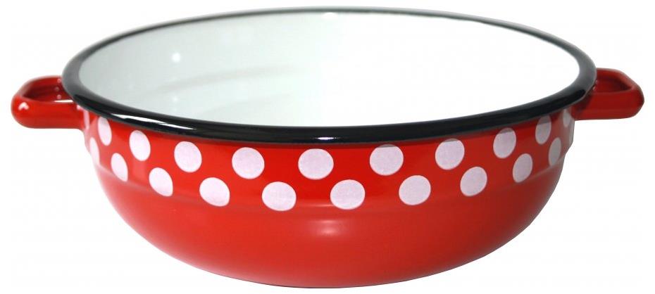 Metalac Červený puntík, smaltovaná miska 16 cm, 1 l