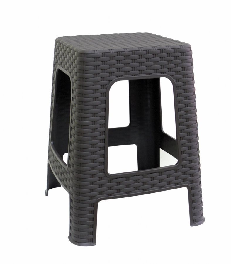 MEGA PLAST Taburet II. zahradní polyratan 45 x 35,5 x 35,5cm, wenge
