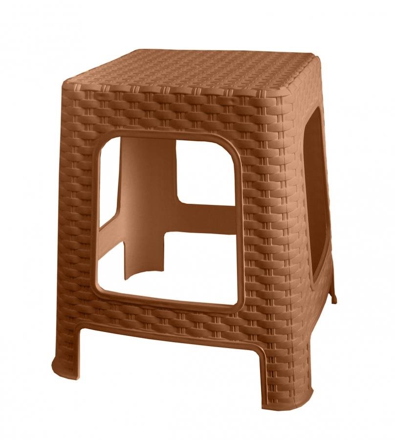 MEGA PLAST Taburet I. zahradní polyratan 36 x 33 x 33 cm, okrový