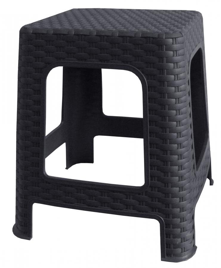 MEGA PLAST Taburet I. zahradní polyratan 36 x 33 x 33 cm, antracit