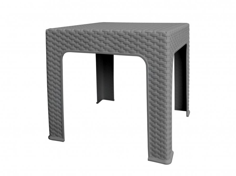 MEGA PLAST Zahradní stůl BISTRO polyratan, plast 42,5 cm, šedý