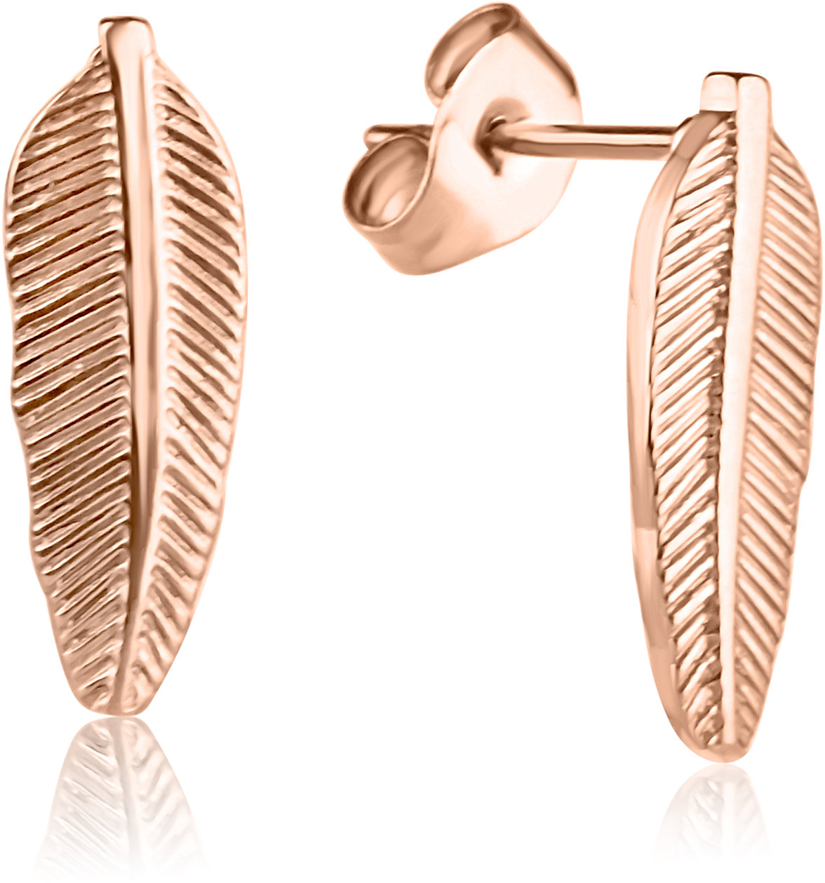 Meucci Náušnice Pírko rose gold