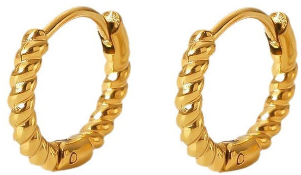 Meucci Náušnice Točené kroužky gold