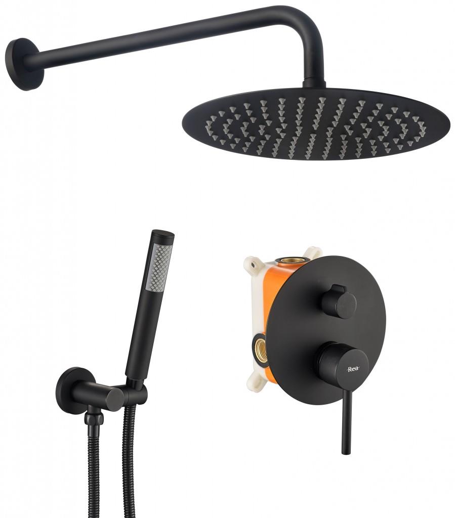REA Lungo Podomítkový sprchový set, černý ( REA-P4100 )