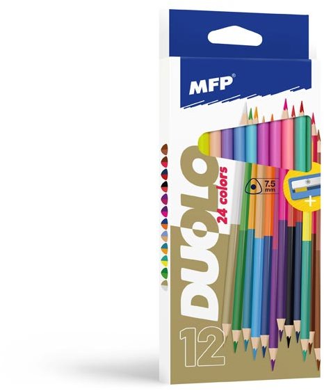 MFP DUOLO oboustranné trojhranné s ořezávátkem 12 ks / 24 barev