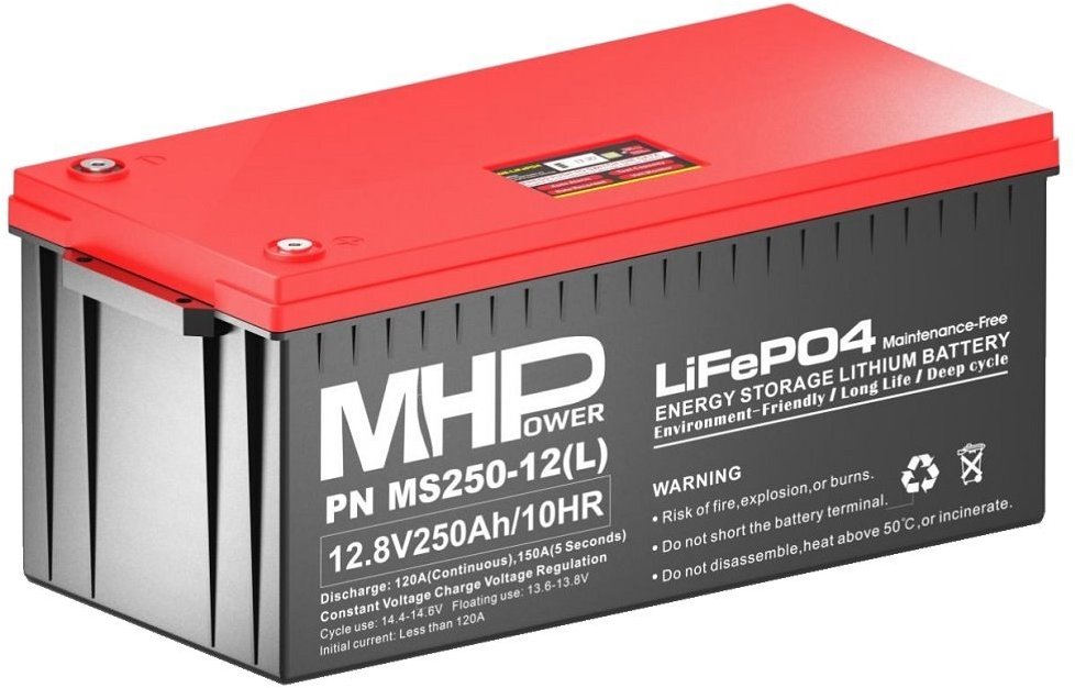 MHPower MS250-12(L) Lithium baterie LiFePO4 12V/250Ah, Terminál LC5 - M8