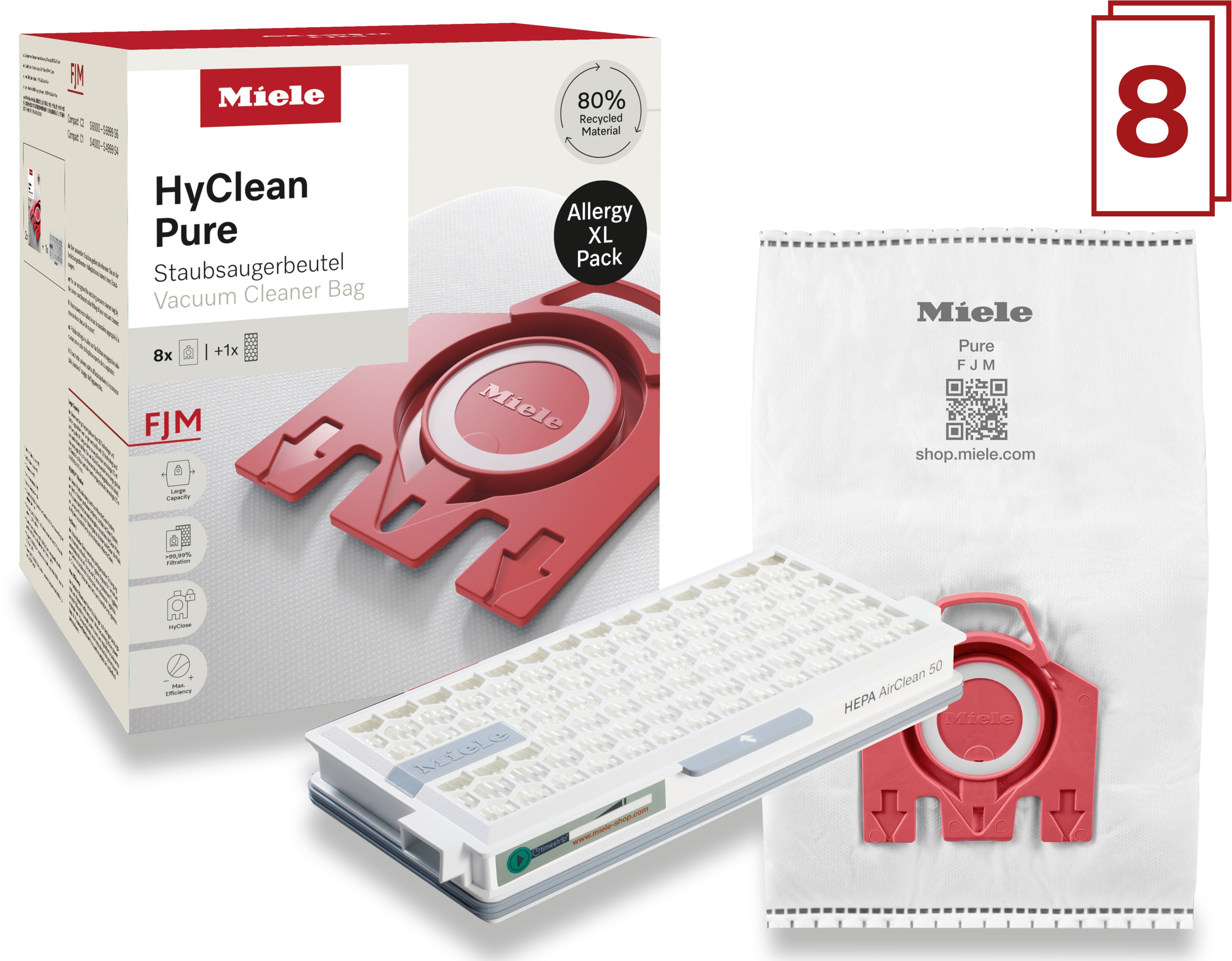 Miele Allergy HyClean Pure FJM XL – 8ks + HEPA filtr