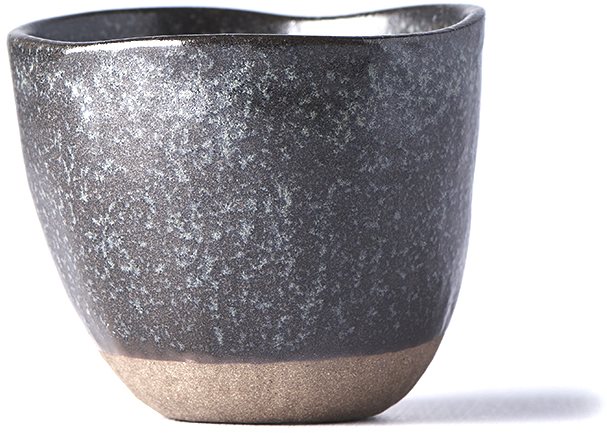 Hrnek TEA CUP 180 ml, s nepravidelným okrajem , hnědá, MIJ