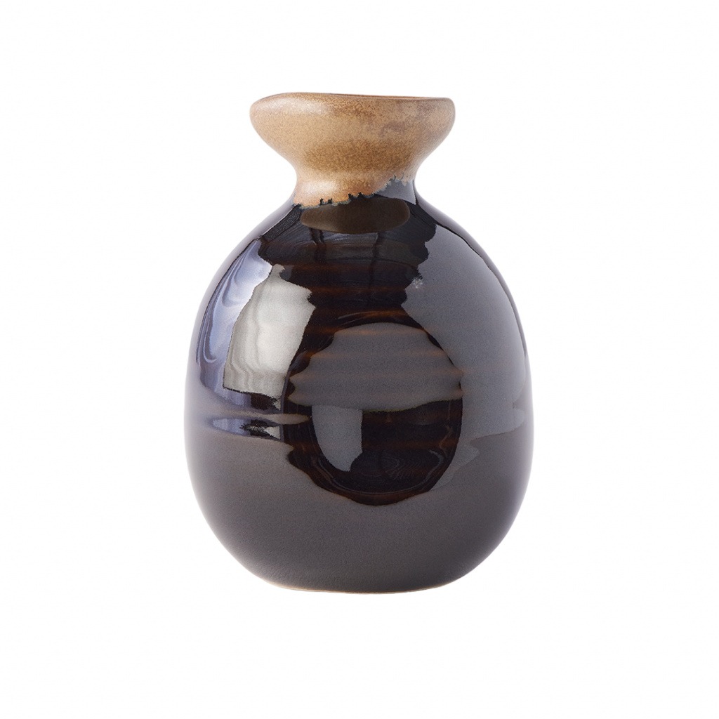 Made in Japan Láhev na saké 350 ml hnědá/černá keramika, MIJ