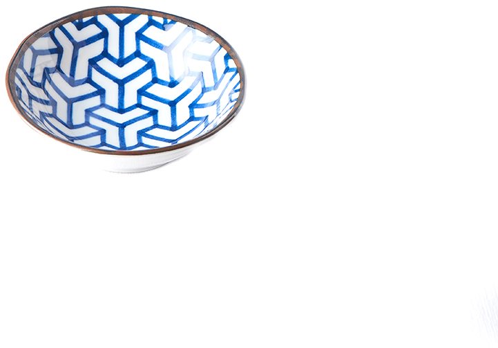 Jídelní miska HERRINGBONE INDIGO IKAT 11 cm, 150 ml, MIJ